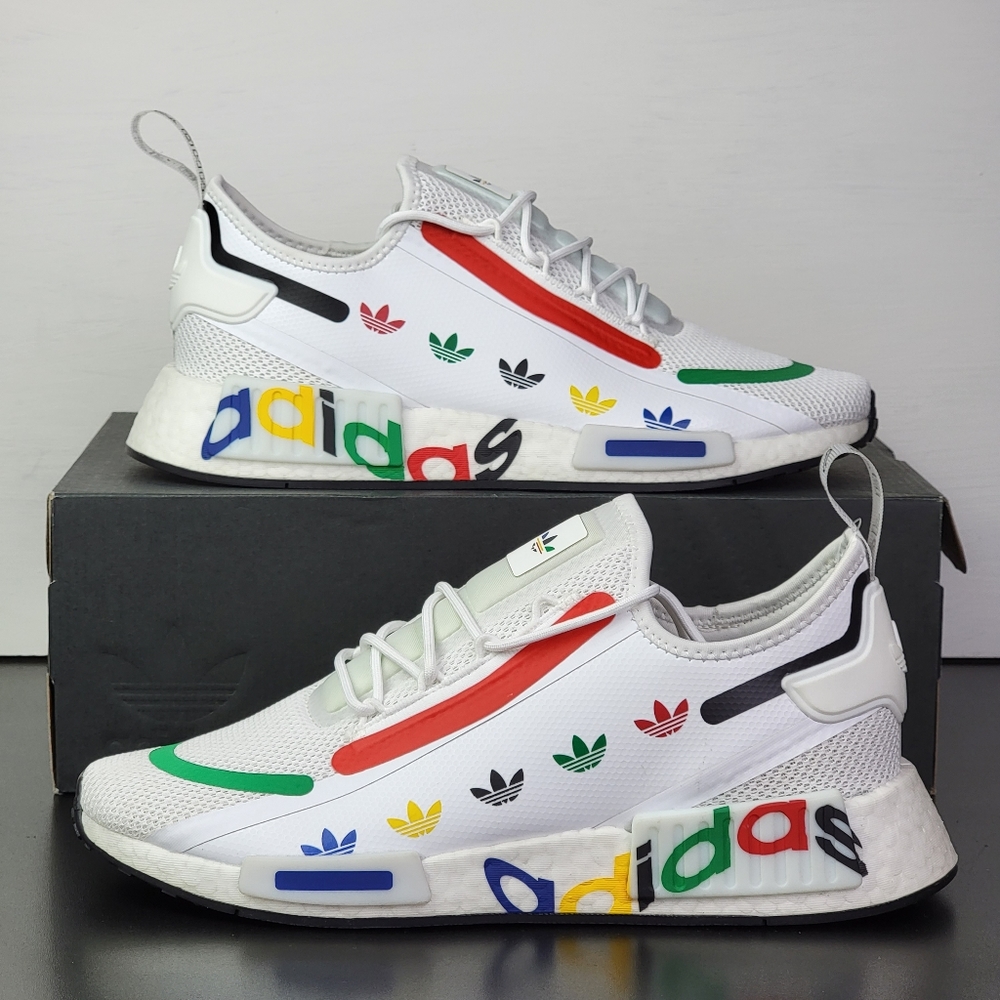 Adidas NMD R1 Spectoo Boost White Multicolor Men's Running Shoes GX8108